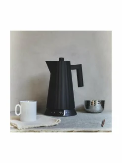 Kahvin- & Vedenkeittimet<Alessi Plissé-vedenkeitin lämpötilansäädöllä 1,7 l B BLACK