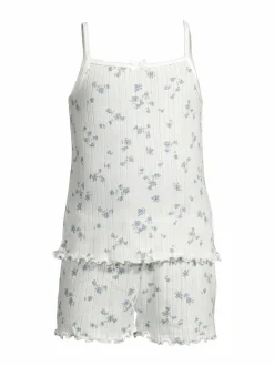 Yöasut & Kylpytakit<Lindex Pointelle- pyjamatoppi ja pyjamashortsit 325 LIGHT DUSTY WHITE
