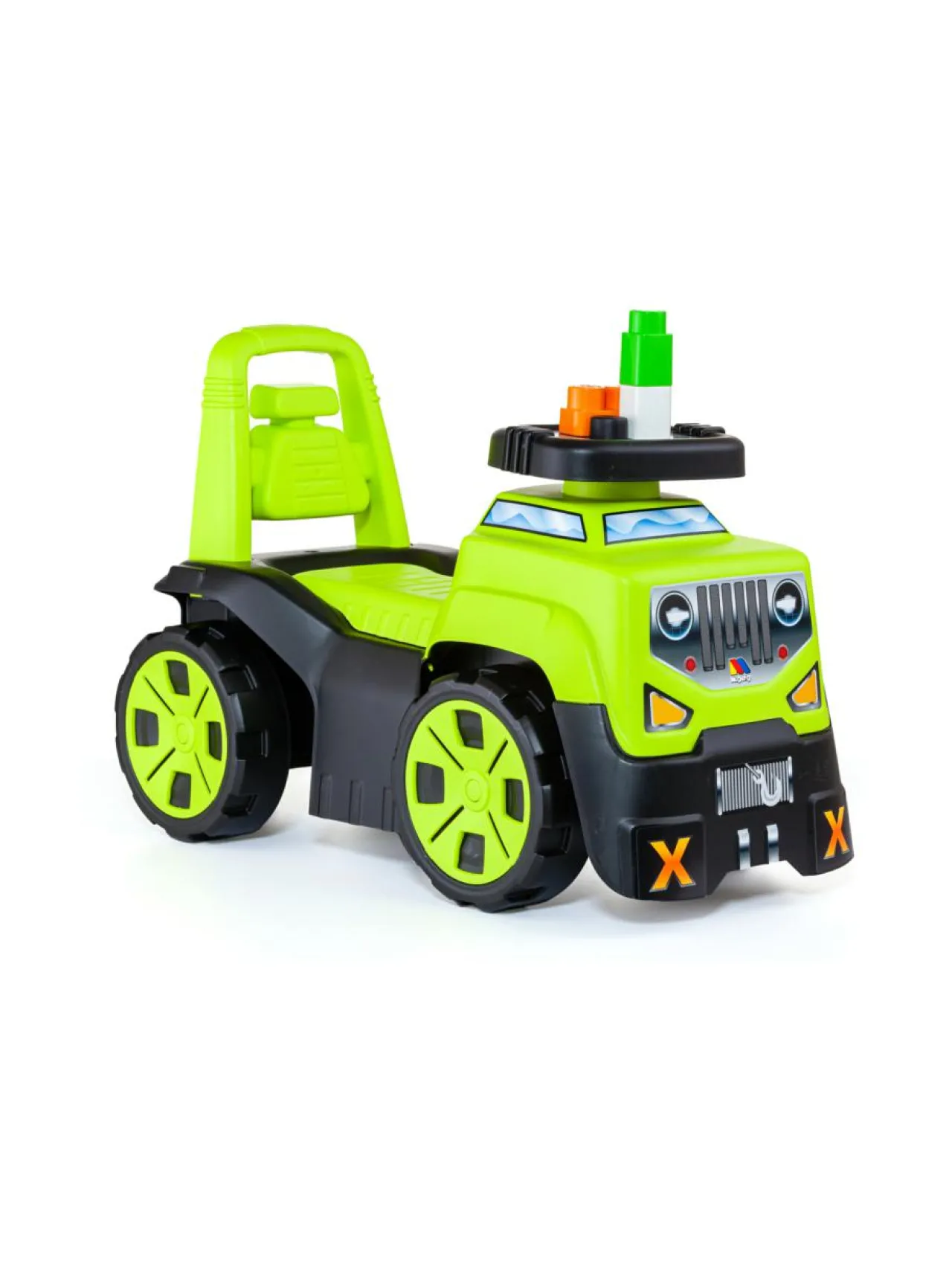 MOLTO Potkuauto Maasturi ja 10 palikkaa vihreä^ Vauvat & Taaperot