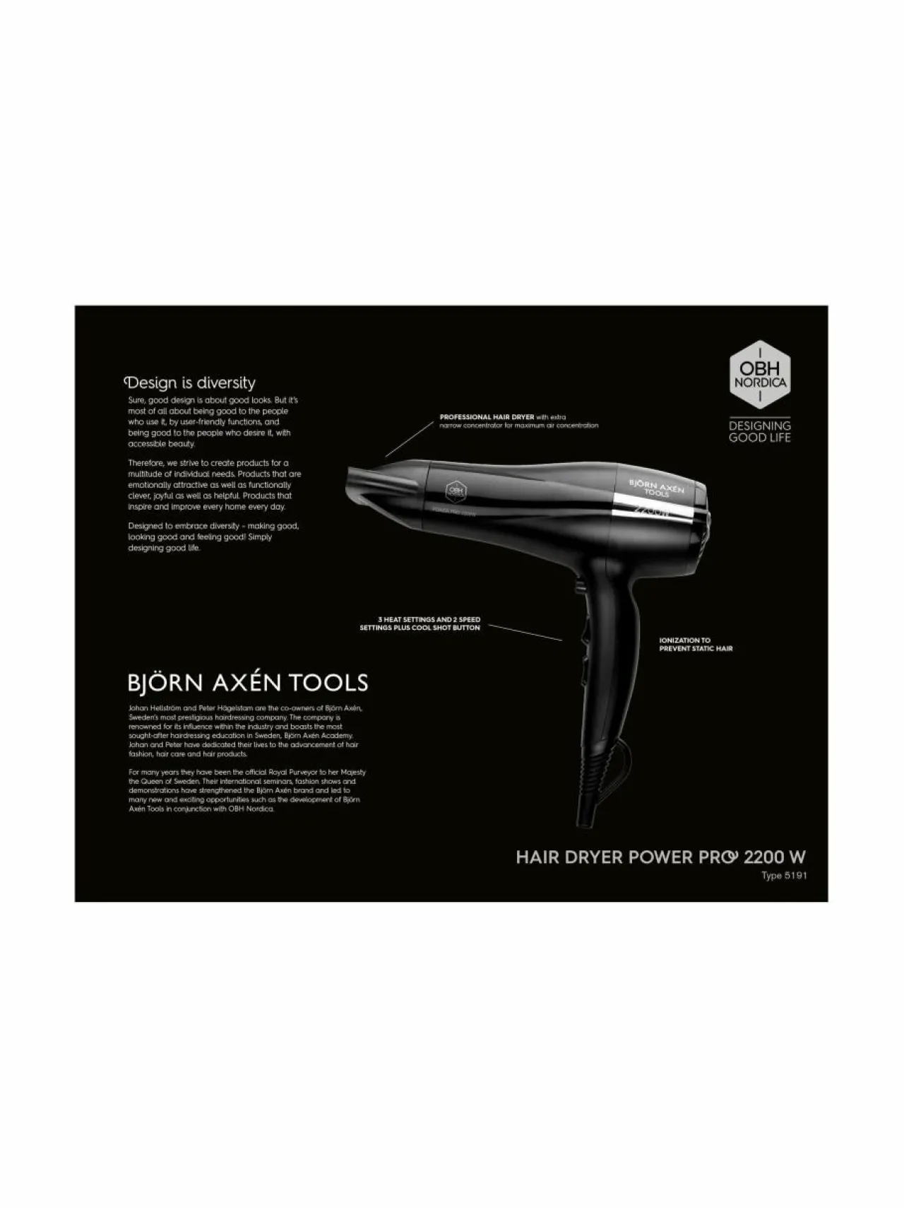 Björn Axen Tools Power Pro -hiustenkuivain^ Hiustenhoitolaitteet|Hiustenhoito
