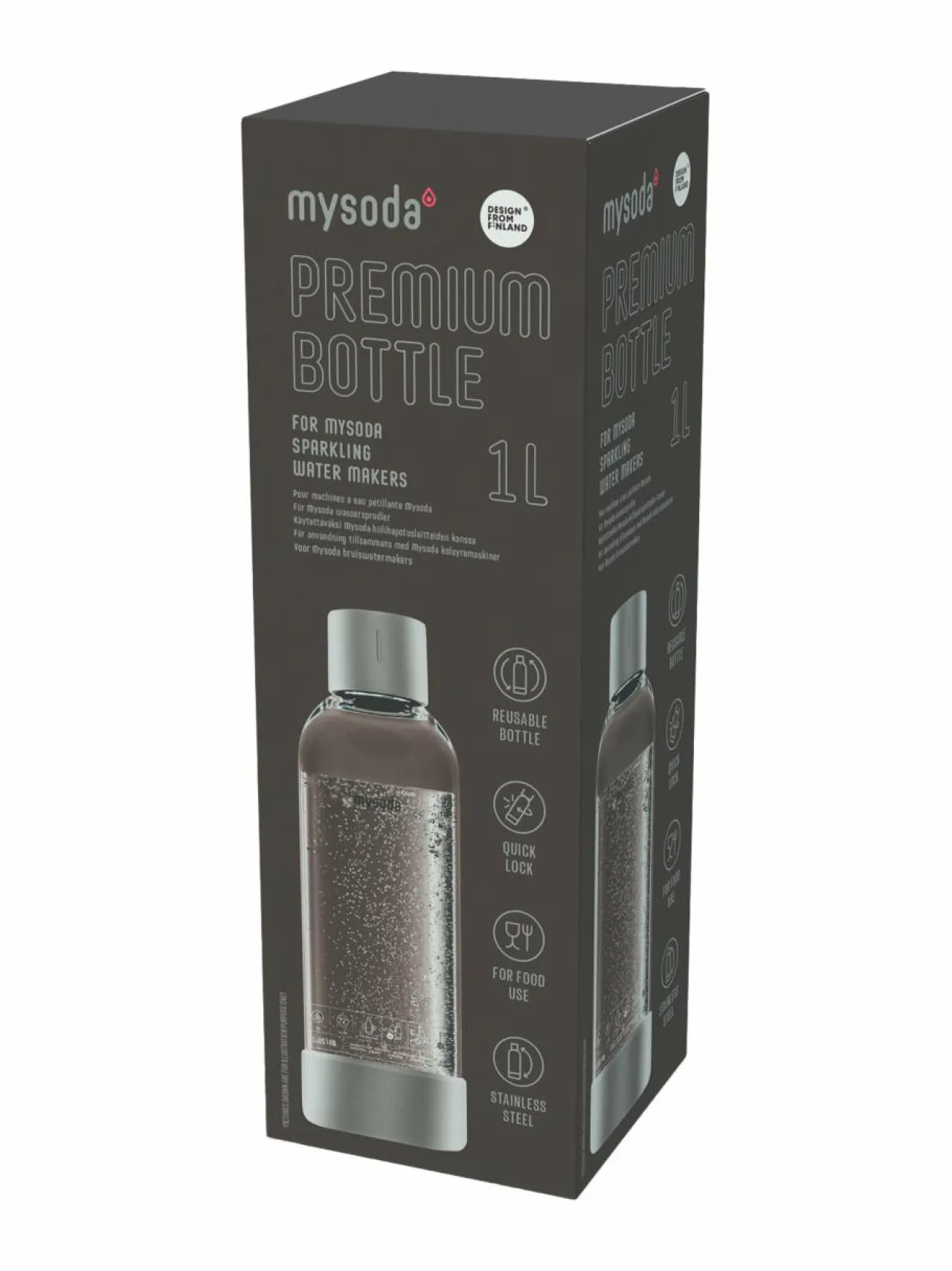 Muut Keittiölaitteet<Mysoda Premium-juomapullo 1 L SILVER