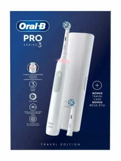 Hampaidenhoito<Oral-B PRO3- sähköhammasharja + matkakotelo WHITE