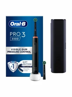 Hampaidenhoito<Oral-B PRO3- sähköhammasharja + matkakotelo BLACK