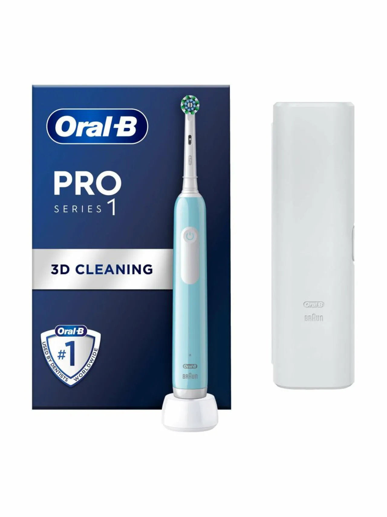 Hampaidenhoito<Oral-B PRO1- sähköhammasharja + matkakotelo TURQUOISE