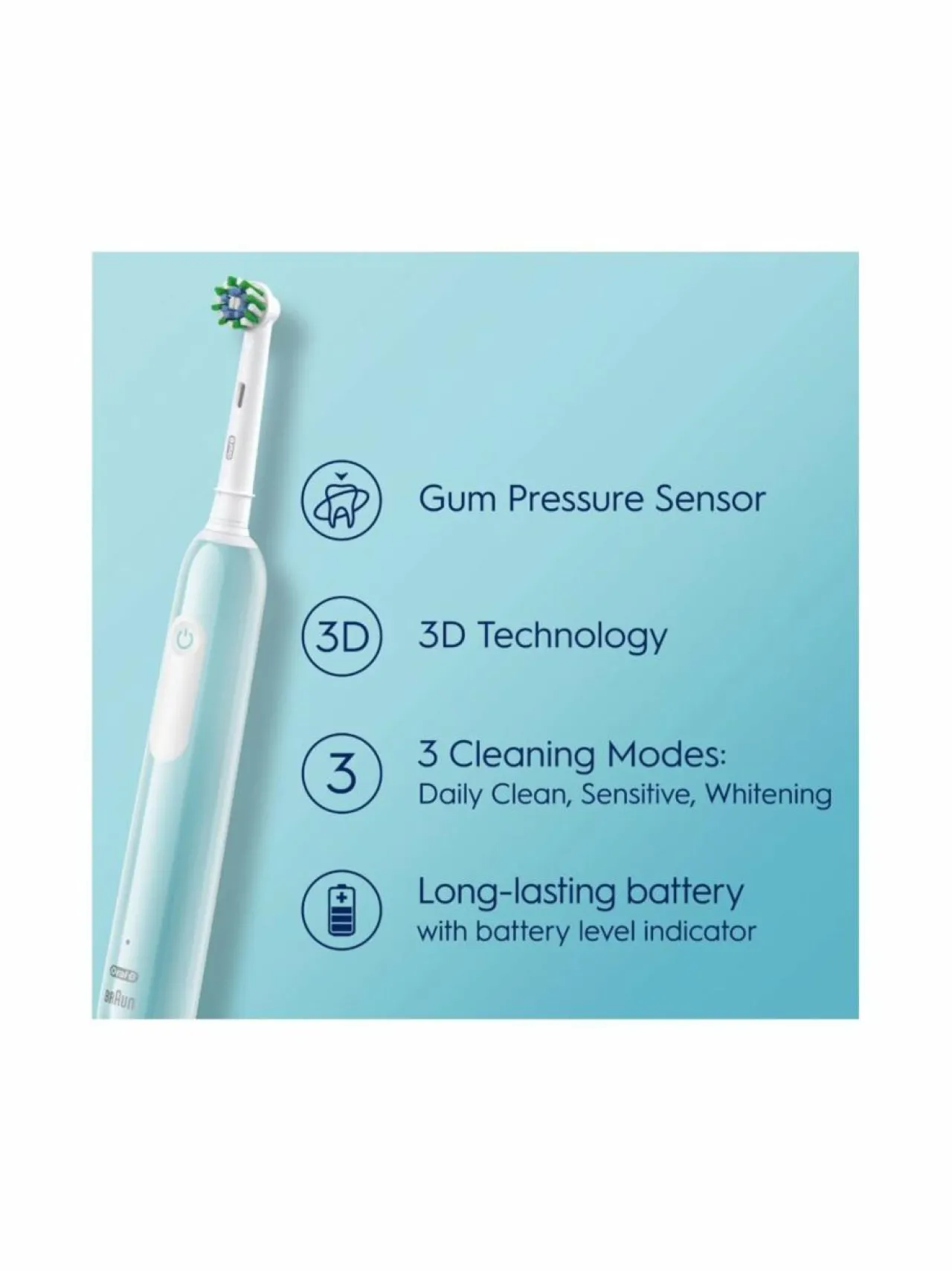Hampaidenhoito<Oral-B PRO1- sähköhammasharja + matkakotelo TURQUOISE