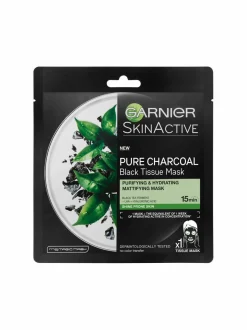 Garnier Pure Charcoal Black Sheet Mask-kasvonaamio 32 g^ Kasvojenhoito
