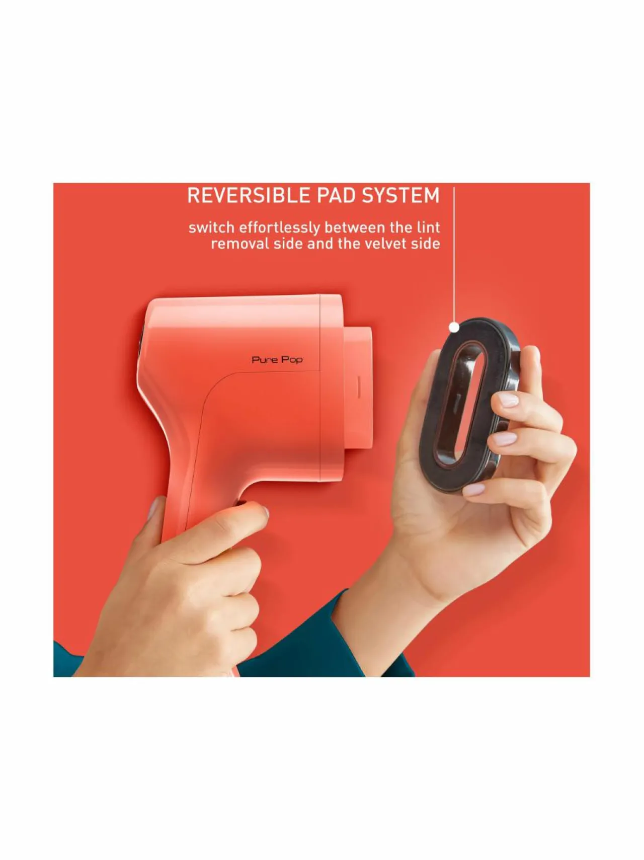 Pyykkihuolto<Tefal Pure Pop -tekstiilihöyrystin CORAL/RED