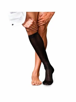 Sukat<Falke Pure Silk -silkkipolvisukat MUSTA