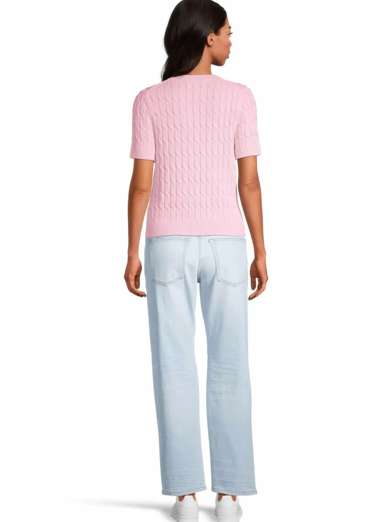 Neuleet<Tommy Hilfiger Puuvillainen palmikkoneule TOL CLASSIC PINK