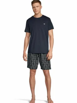 Pyjamat & Kylpytakit<Emporio Armani Pyjama FB197 CHECK EAGLE/AR.BLU/T
