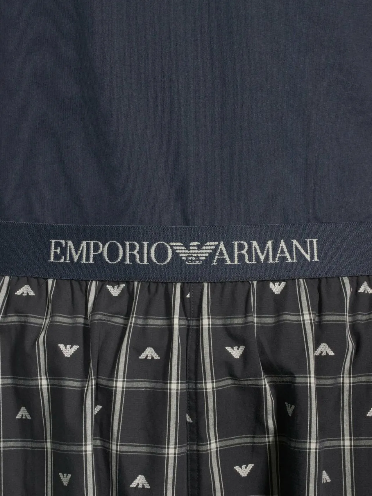 Pyjamat & Kylpytakit<Emporio Armani Pyjama FB197 CHECK EAGLE/AR.BLU/T
