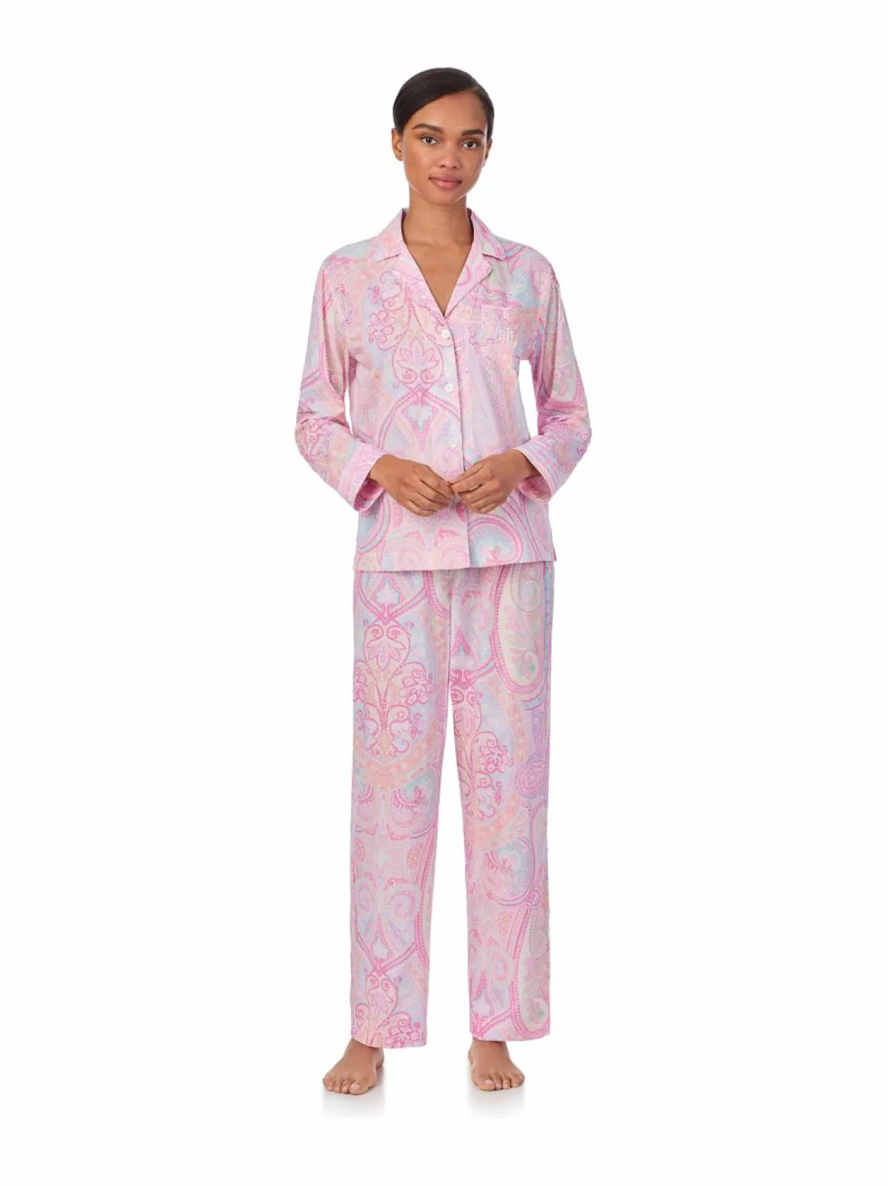 Yö- & Oloasut<Lauren Ralph Lauren Pyjamasetti 654 PINK PAIS
