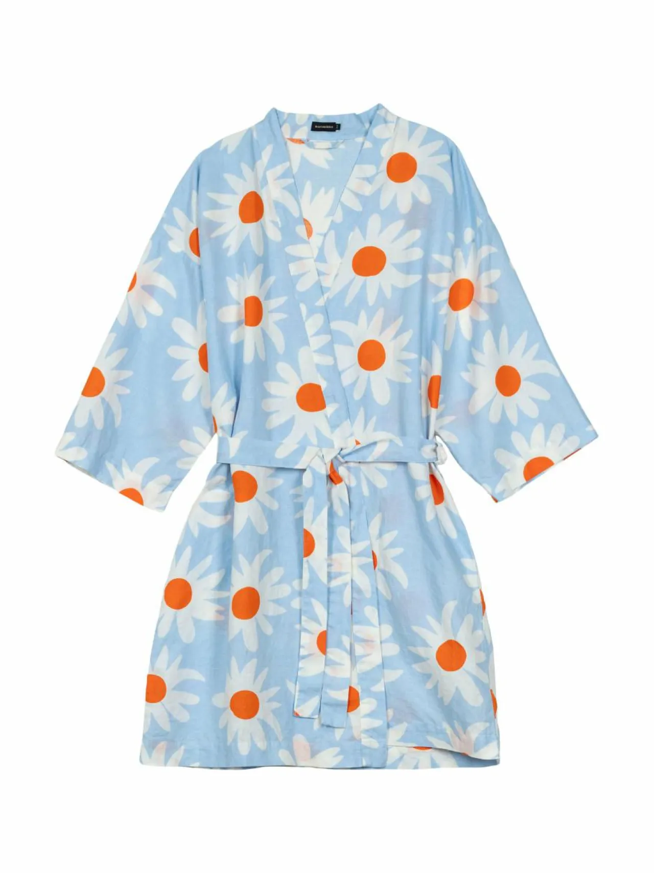 Kylpyhuonetekstiilit<Marimekko Rakastaa Ei Rakasta -aamutakki 520 LT.BLUE, OFF WHITE, ORANGE