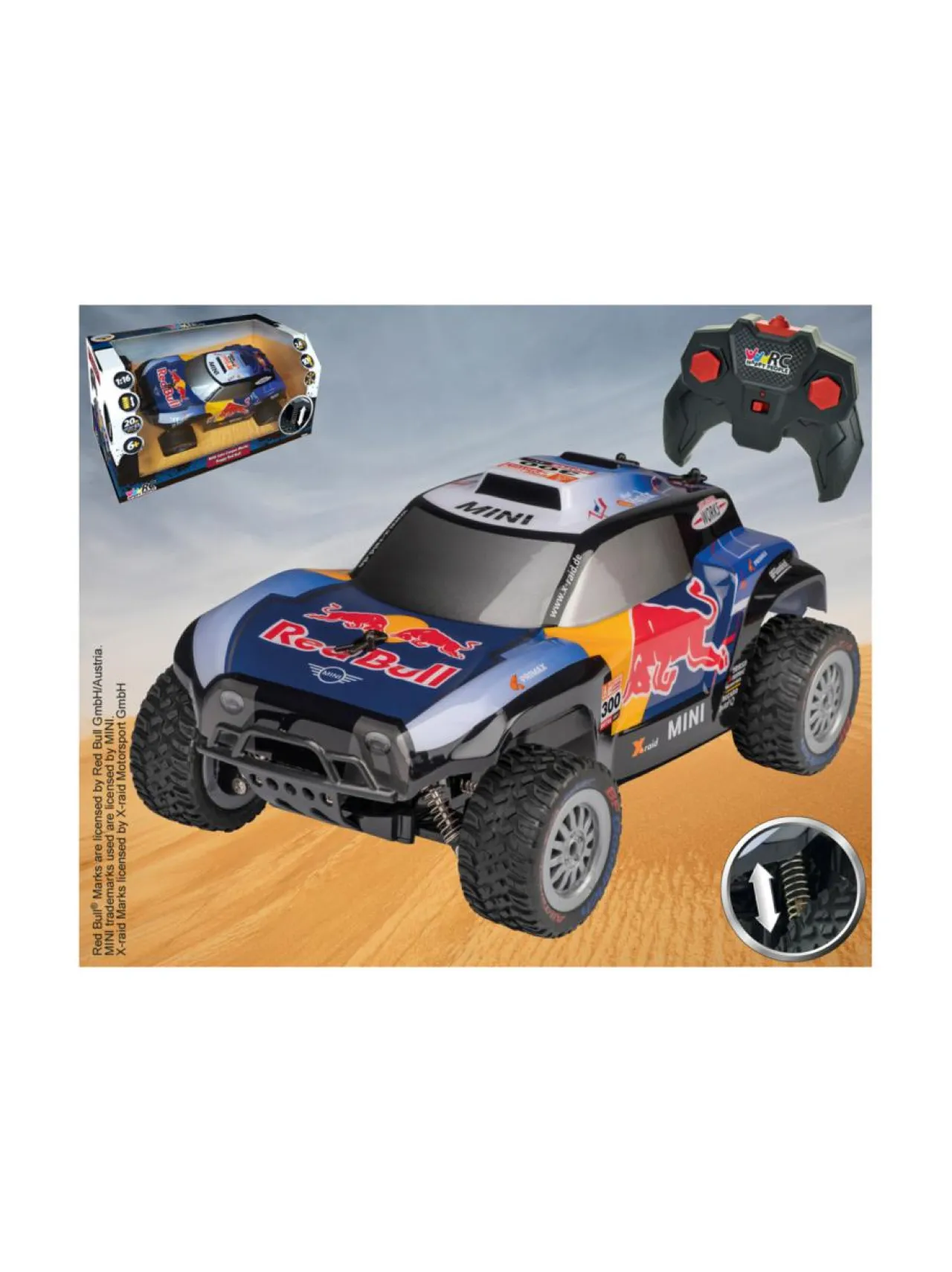HAPPY PEOPLE RC X-Raid Red Bull Buggy -radio-ohjattava rantakirppu^ Autot Ja Muut Ajoneuvot