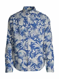 GANT Regular Botanical Print -pellavakauluspaita^ Paidat