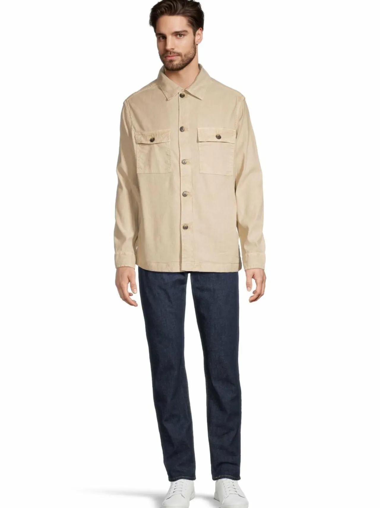 GANT Regular Cotton Linen -päällyspaita^ Takit