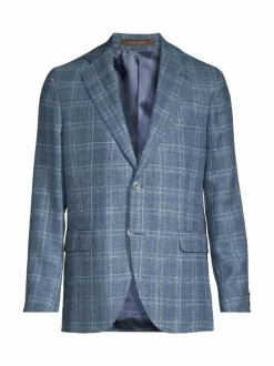 Bleiserit<Oscar Jacobson Regular fit -villa-pellavableiseri 274 BLUEGRASS