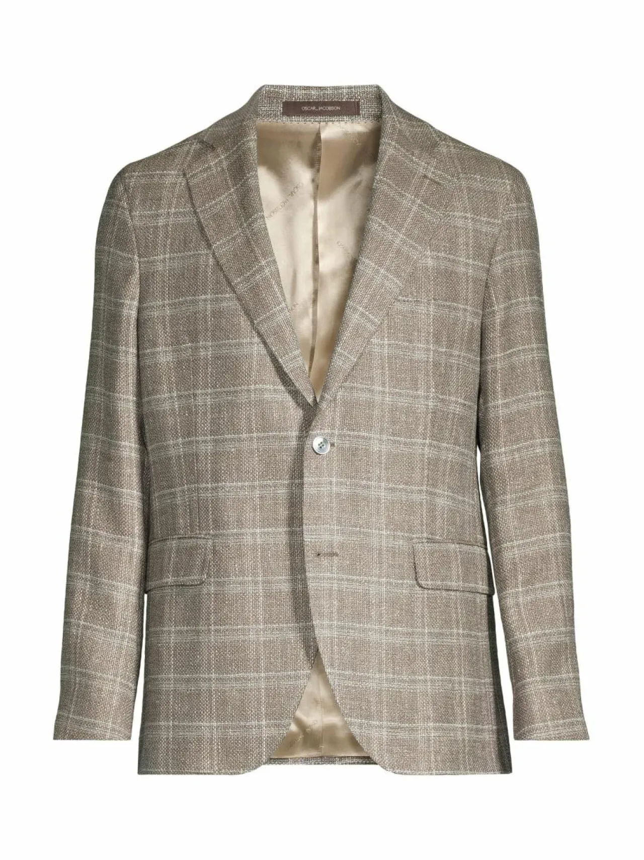 Bleiserit<Oscar Jacobson Regular fit -villa-pellavableiseri 425 PEBBLE BEIGE