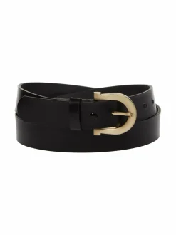 Lompakot & Kotelot<Sauso Renata Finvege -nahkavyö 3,2 cm BLACK/BRUSHED GOLD BUCKLE