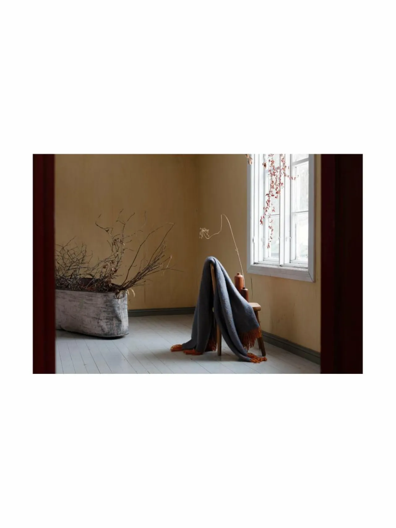 Huovat & Päiväpeitot<Lapuan Kankurit Revontuli-mohairvillahuopa RUST/DENIM BLUE