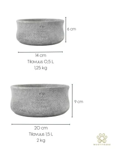 Laboni Rocky vuolukivi design ruokakulho - Tuplapakkaus^ Ruokakupit Ja -Tarvikkeet
