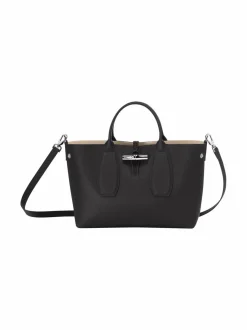 Käsilaukut<Longchamp Roseau Top M -nahkalaukku 001 BLACK