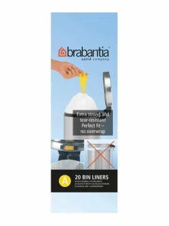 Roskakorit & -Pussit<Brabantia Roskapussi 3-5 l, 20 kpl VALKOINEN