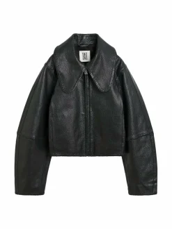 Takit<By Malene Birger Rowani-nahkatakki 050 BLACK