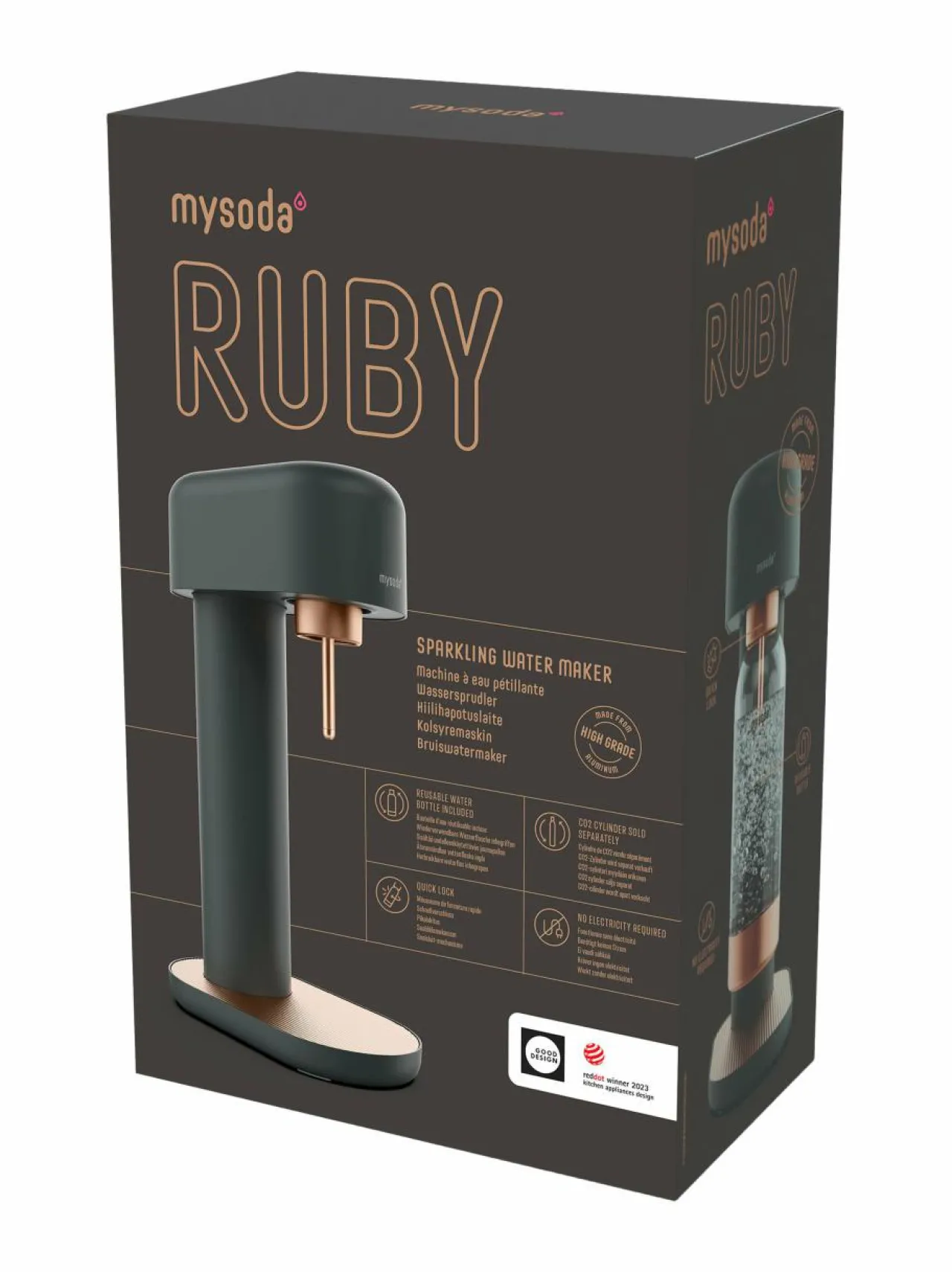 Mysoda Ruby 2 -hiilihapotuslaite 14 x 24 x 41 cm^ Muut Keittiölaitteet