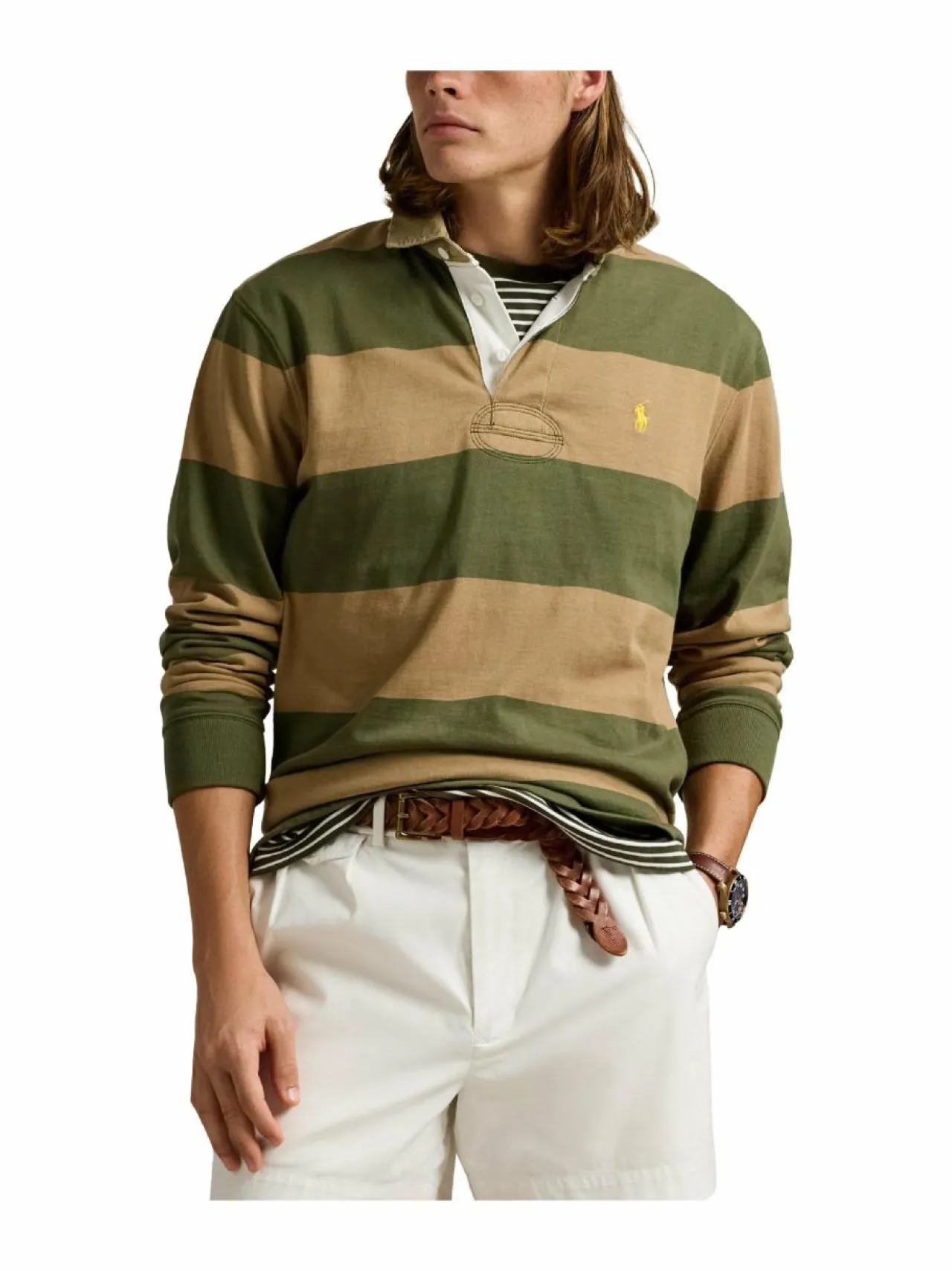 Paidat<Polo Ralph Lauren Rugbypaita NEW OLIVE/MONTANA KHAKI