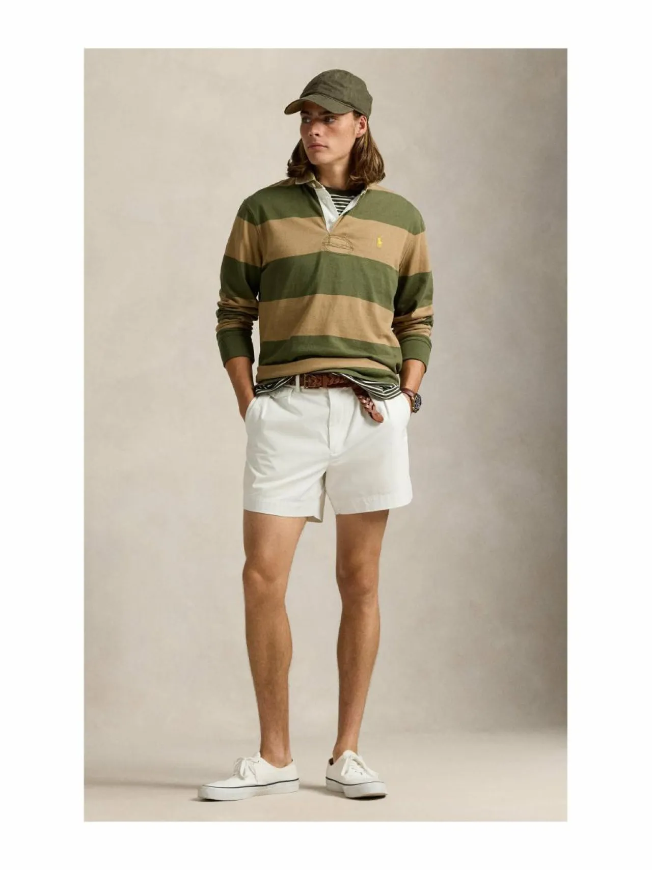 Paidat<Polo Ralph Lauren Rugbypaita NEW OLIVE/MONTANA KHAKI