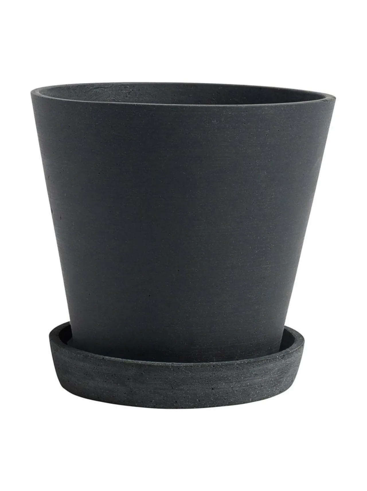 Ruukut & Istutusastiat<HAY Ruukku ja aluslautanen L ø 17,5 cm MUSTA