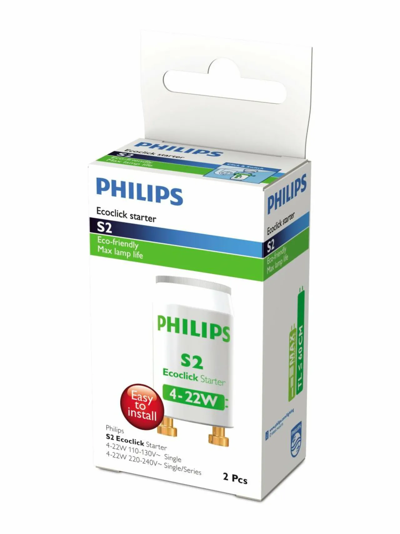 Lamput<Philips S2 4-22W SER 220-240V WH 2PF/10 -hehkusytytin WHITE