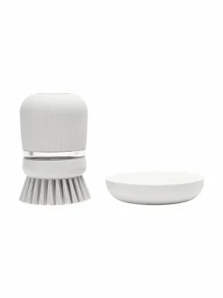 Keittiötarvikkeet<Brabantia Saippuaa annosteleva tiskiharja LIGHT GREY