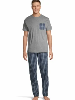 Pyjamat & Kylpytakit<Cap Horn loungewear Sam-popliinipyjama GREY MEL./ BLUE