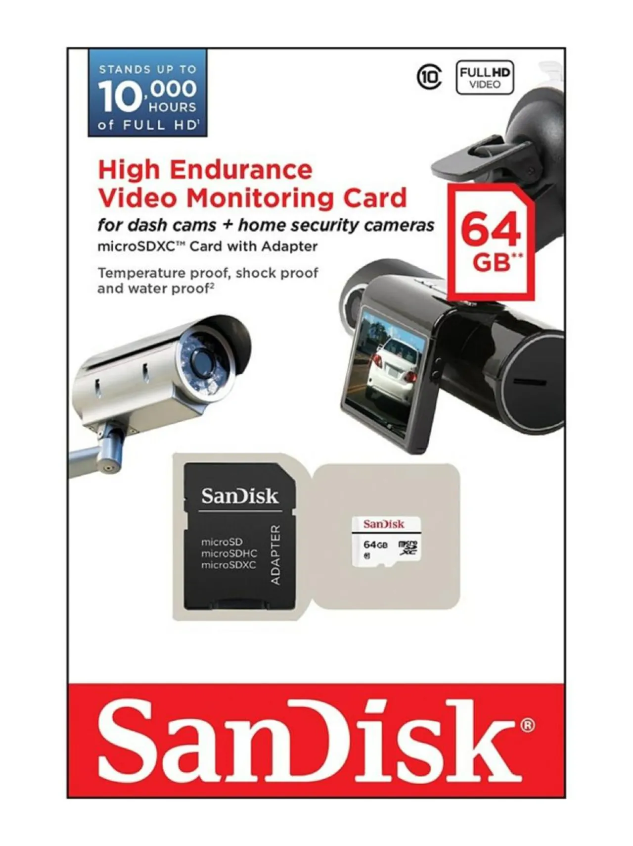 Kamerat<Sandisk High Endurance (U3 / Class 10 / V30) 64GB microSDXC muistikortti