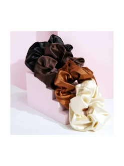 Hiustarvikkeet<Brushworks Satin Scrunchies -hiusdonitsi, 4 kpl pakkaus