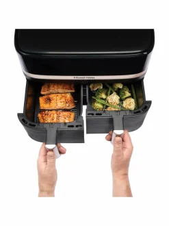 Muut Keittiölaitteet<Russell Hobbs Satisfry Dual Basket 9l Airfryer -kiertoilmakypsennin BLACK