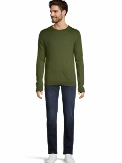 Neuleet<CONSTRUE Saul-merinoneulepaita DK.OLIVE EC15035