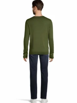 Neuleet<CONSTRUE Saul-merinoneulepaita DK.OLIVE EC15035