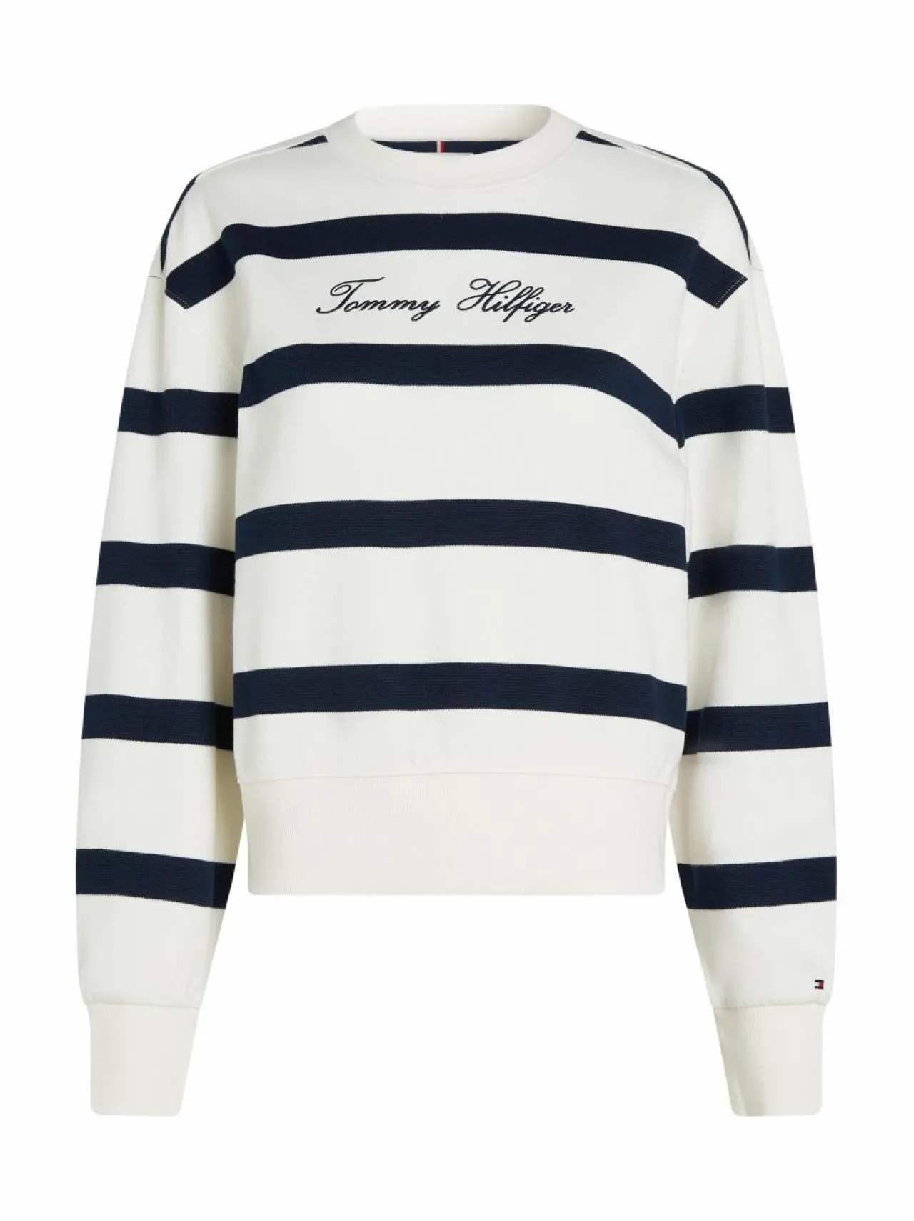Paidat & Puserot<Tommy Hilfiger Curve Script Pique -collegepaita 0FG IVORY SILK/DARK NIGHT NAVY STP