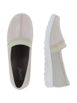 Kävelykengät & Loaferit<Pomar SELJA Naisten vegaaniset stretch ballerinat OFF WHT STRETCH/MICRO/WHT SOLE