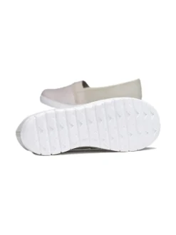 Kävelykengät & Loaferit<Pomar SELJA Naisten vegaaniset stretch ballerinat OFF WHT STRETCH/MICRO/WHT SOLE