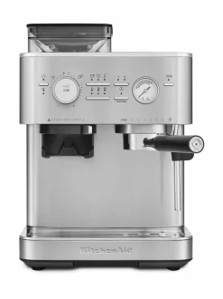 Kahvin- & Vedenkeittimet<KitchenAid Semi Auto Espresso KES6551 -puoliautomaattinen espressokone kahvimyllyllä STAINLESS STEEL