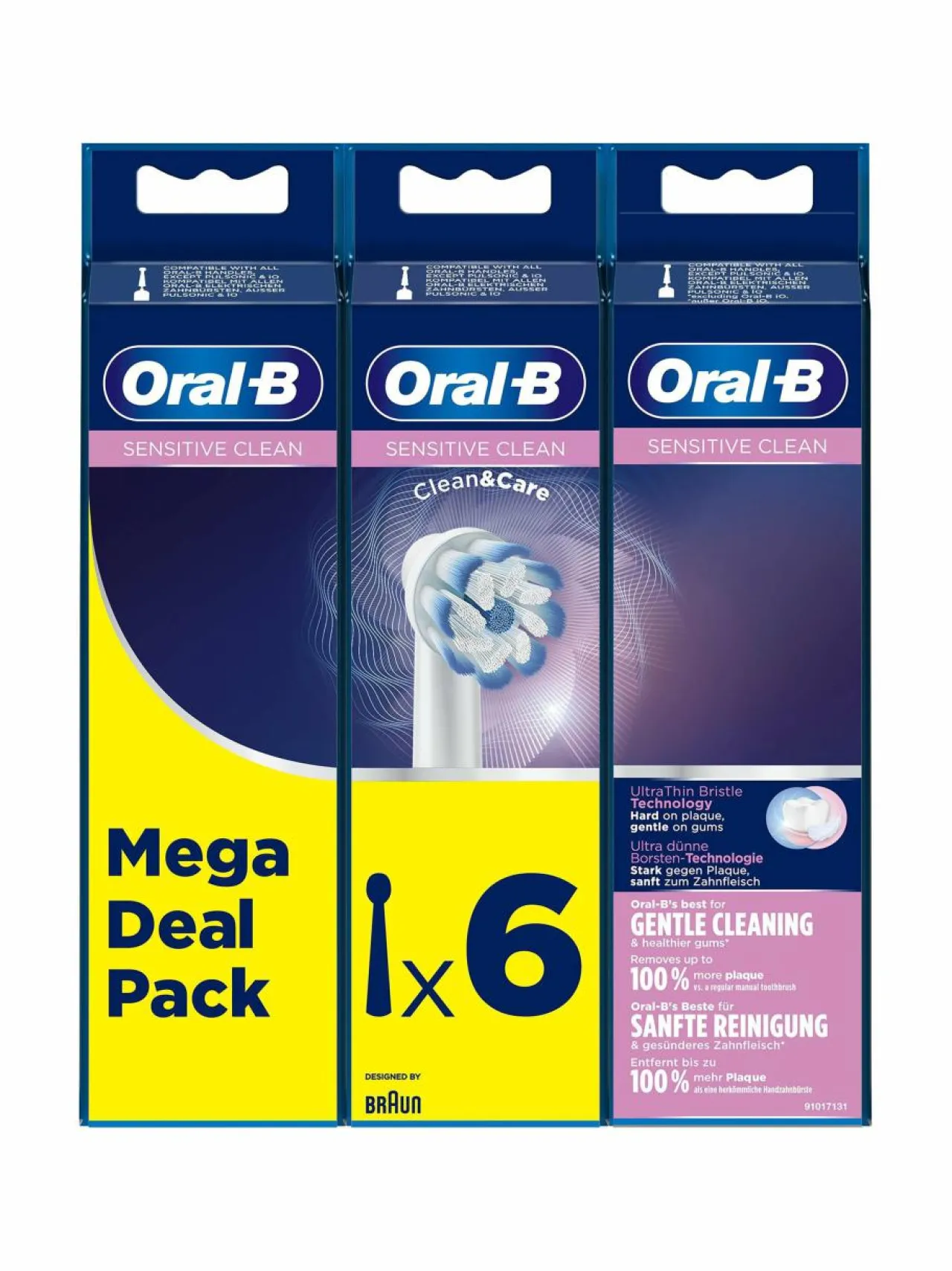 Hampaidenhoito<Oral-B SENSITIVE CLEAN -vaihtoharjat 6 kpl WHITE