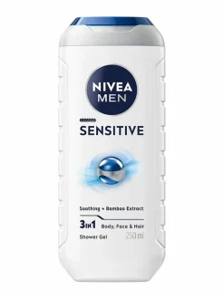 NIVEA MEN Sensitive Shower Gel -suihkugeeli, 250ml^ Vartalonhoito