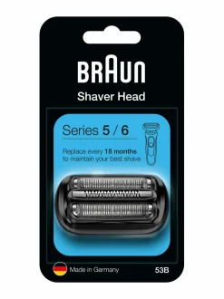 Ihokarvanpoisto<Braun Series 5/6 53B -parranajokoneen teräverkko ja terät BLACK
