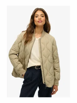 Takit<Superdry Short Quilted Liner -takki 9UN WINTER TWIG BEIGE