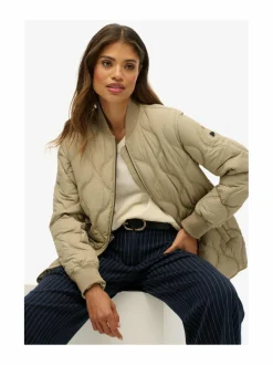 Takit<Superdry Short Quilted Liner -takki 9UN WINTER TWIG BEIGE