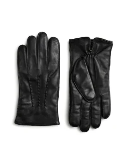 Käsineet<Berkeley Siena Lthr Gloves -nahkasormikkaat vuorilla MUSTA